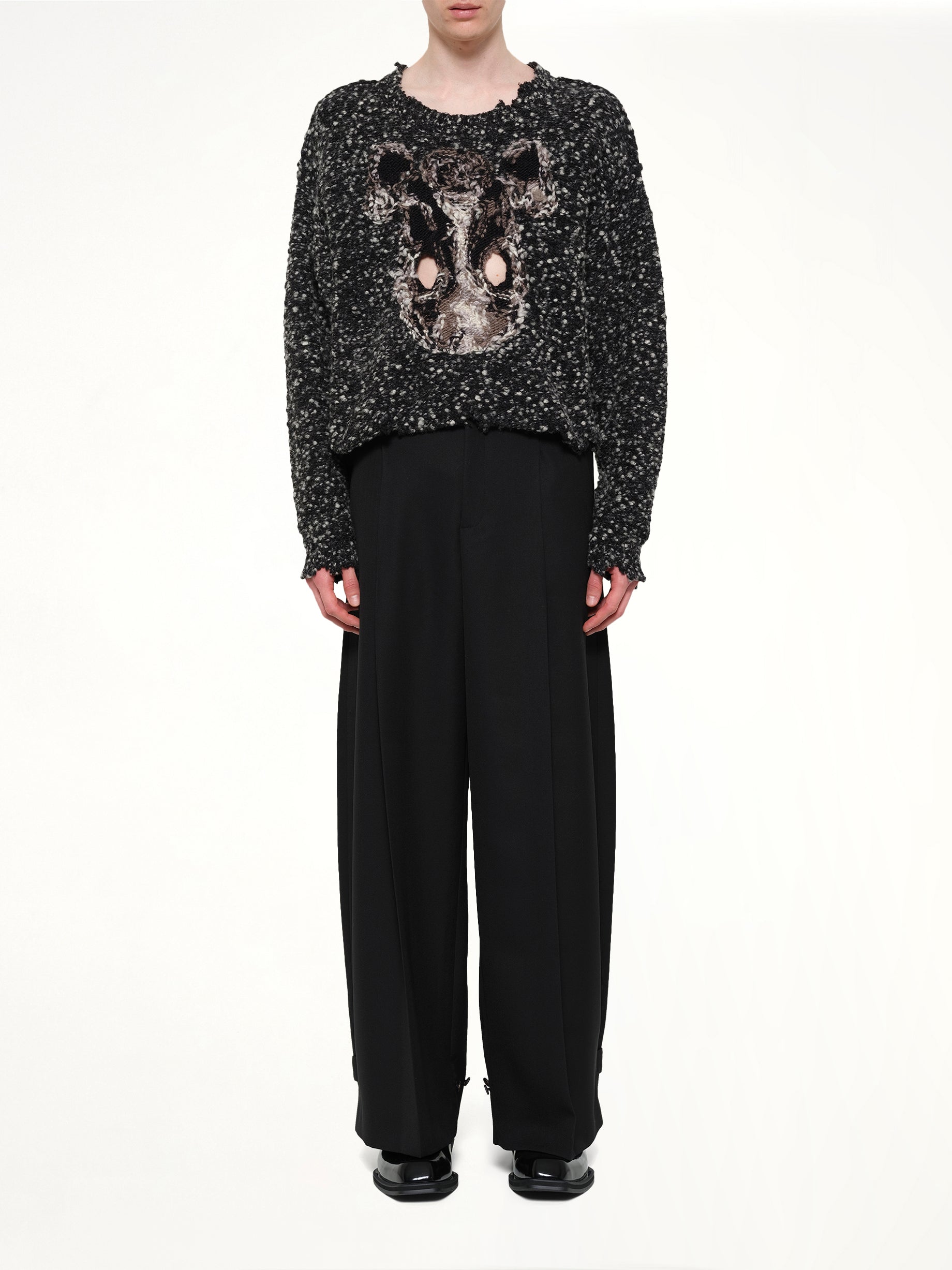 Acting Gas Mask Knit Pullover in Charcoal