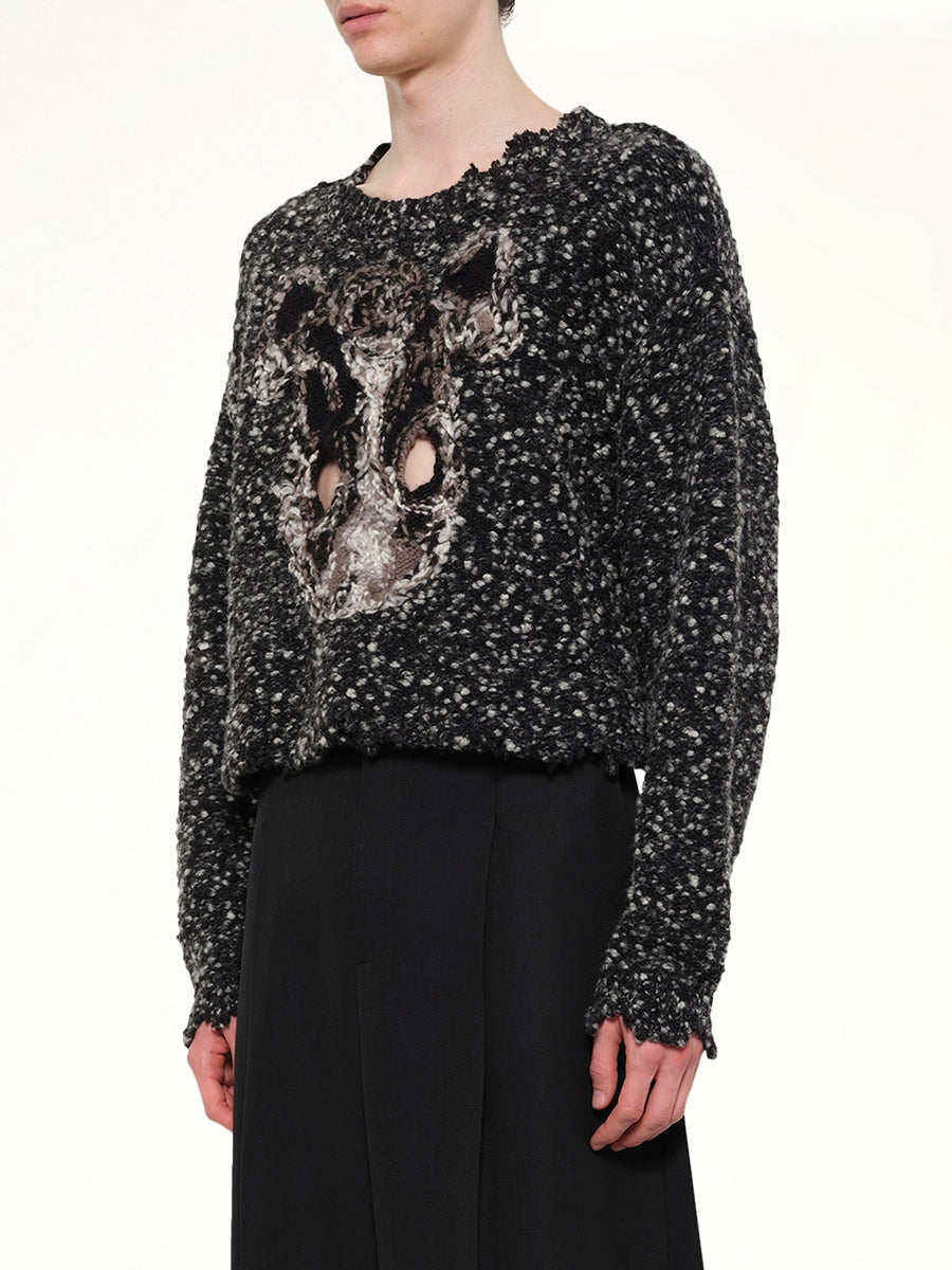 Acting Gas Mask Knit Pullover in Charcoal
