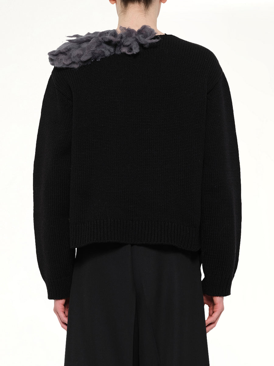 Smoking Factory Intarsia Knit Pullover in Black