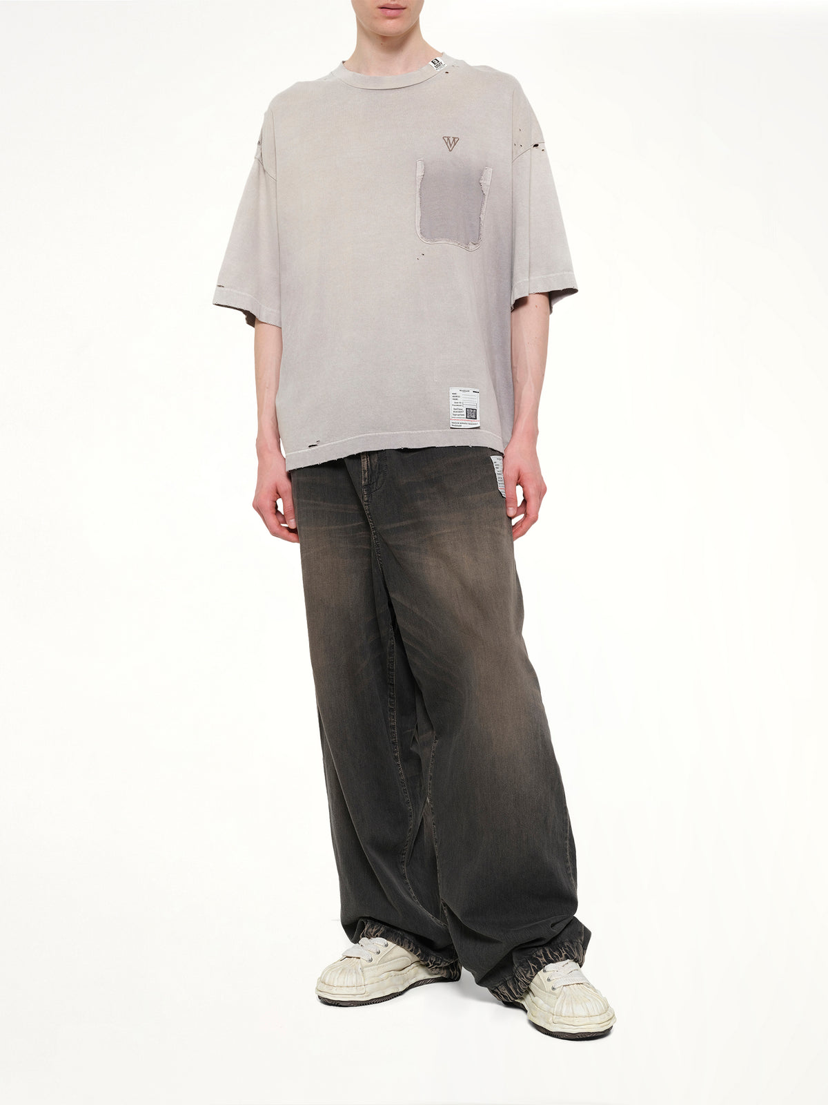 Sun Faded T-Shirt in Beige