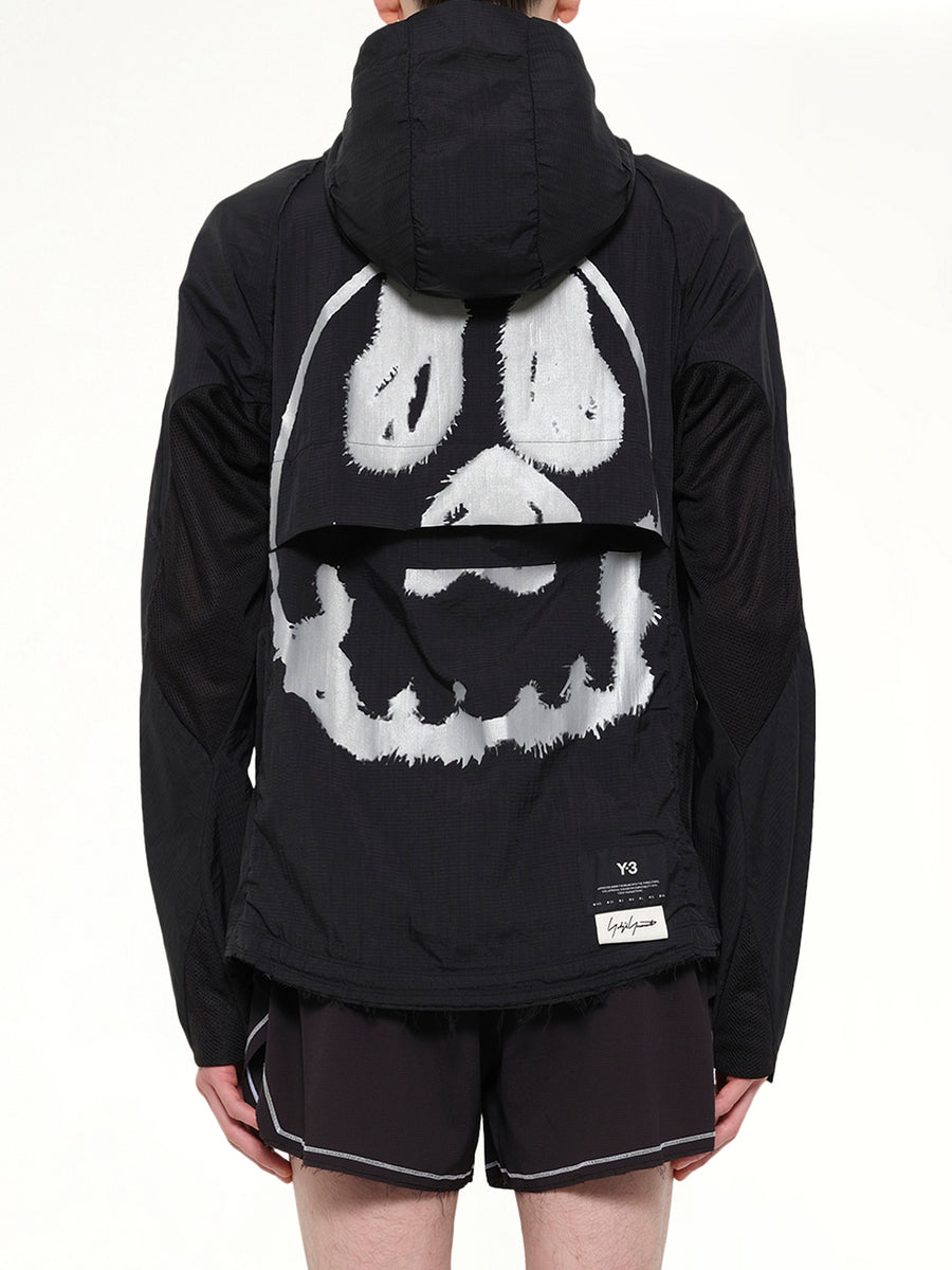 Skull Motif Run Jacket in Black
