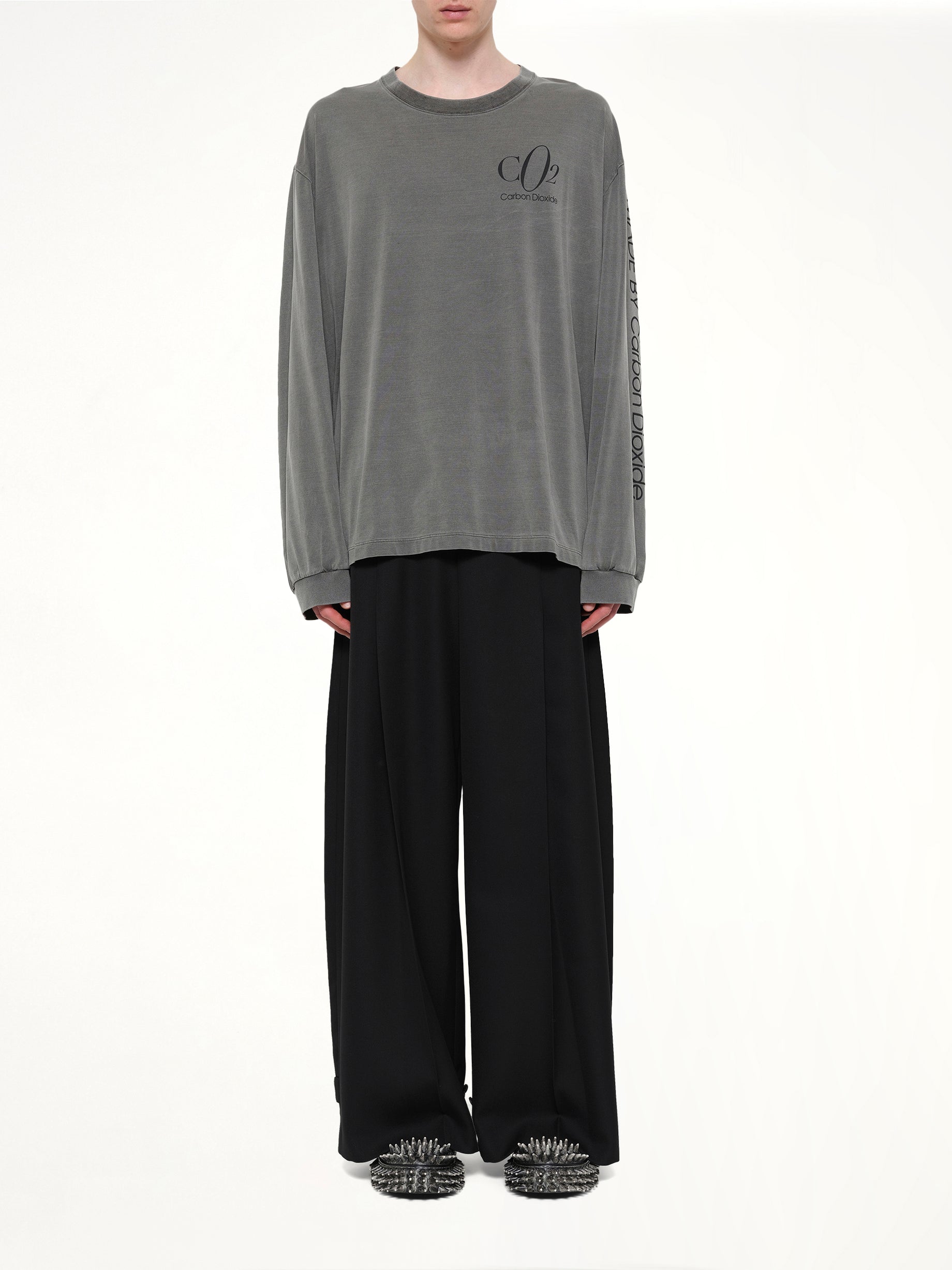 Co2 Air Yarn Long Sleeve T-Shirt in Charcoal