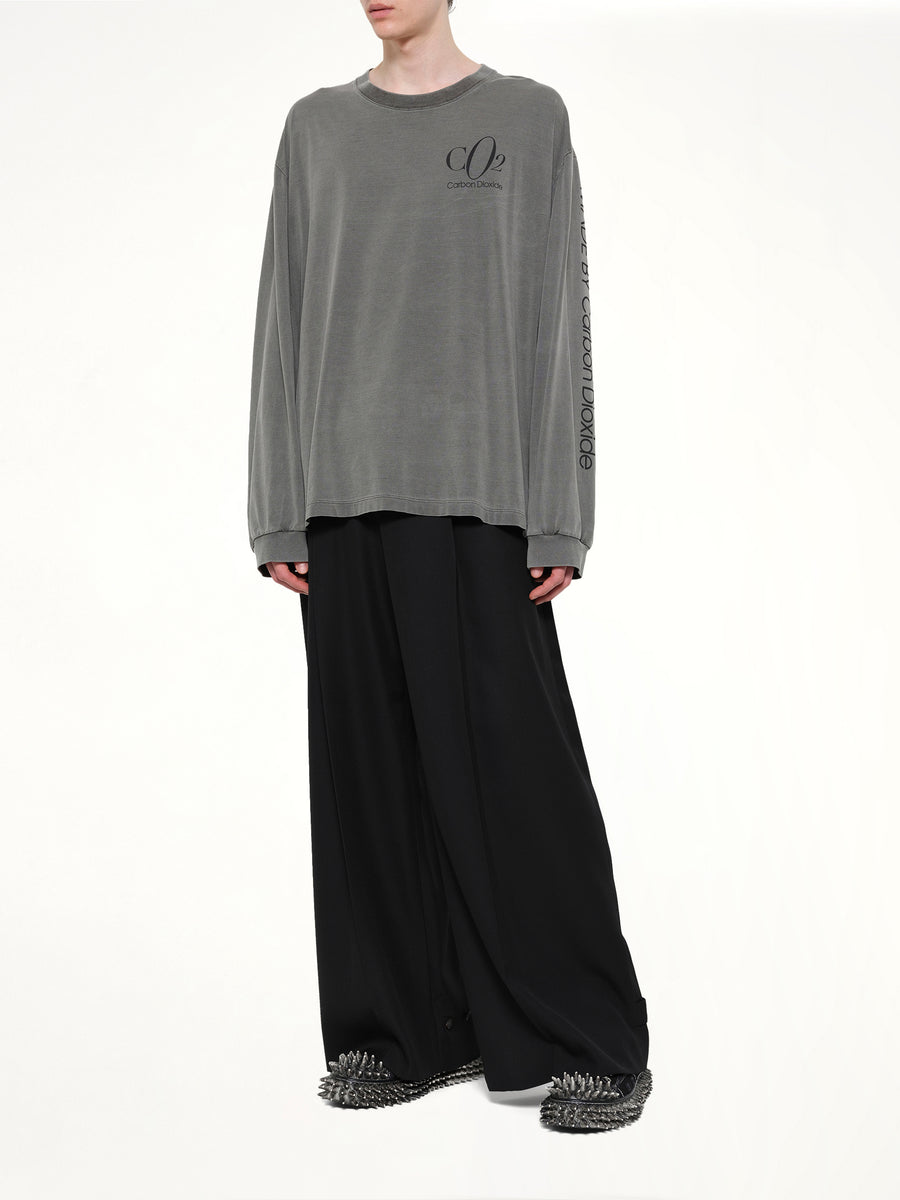Co2 Air Yarn Long Sleeve T-Shirt in Charcoal