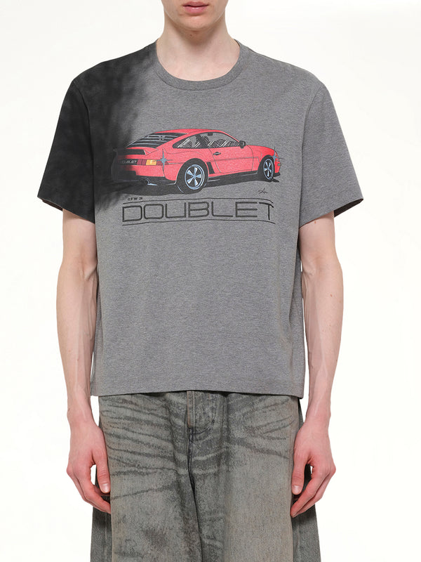 Exhaust Stained T-Shirt in Grey