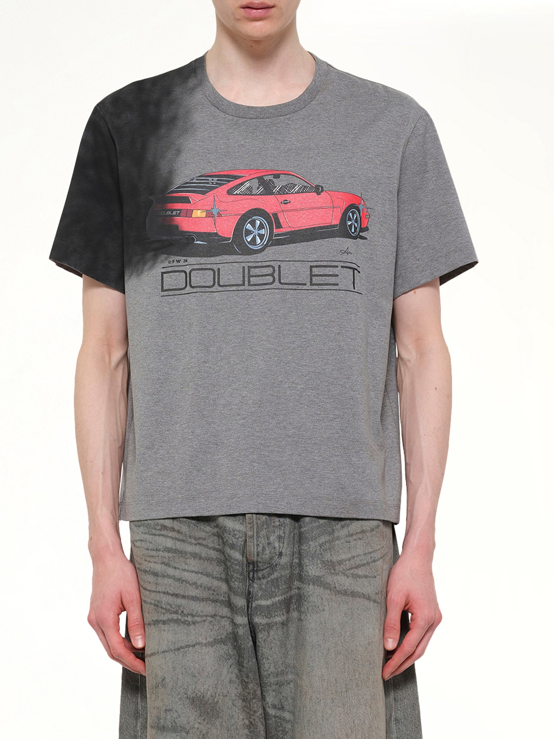 Exhaust Stained T-Shirt in Grey