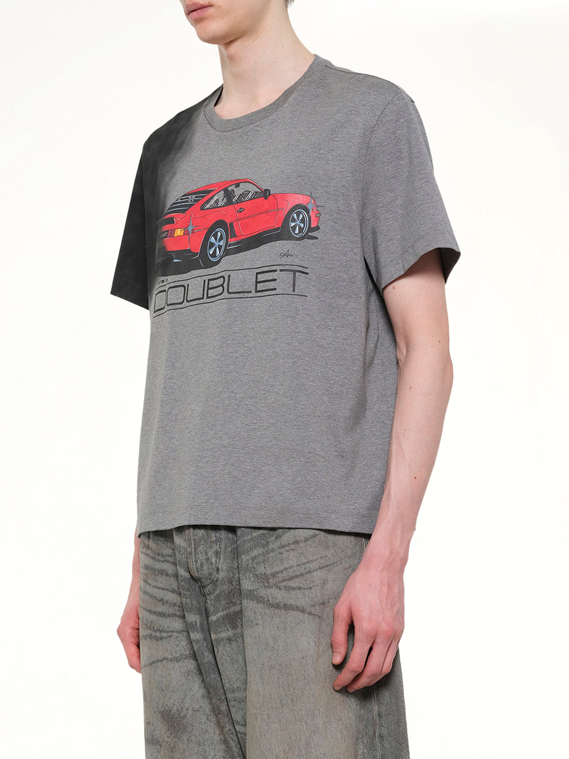Exhaust Stained T-Shirt in Grey