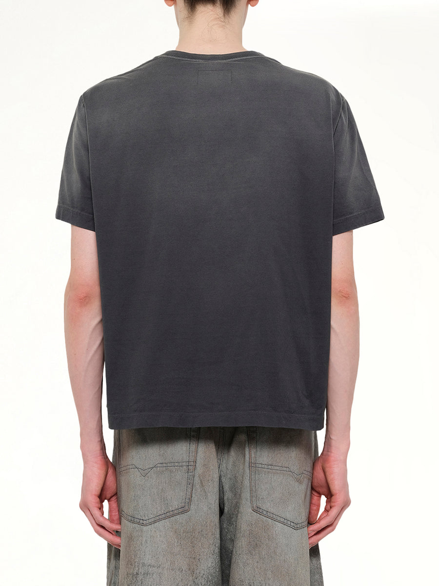 Trompe L’Oeil Embroidery T-Shirt in Black