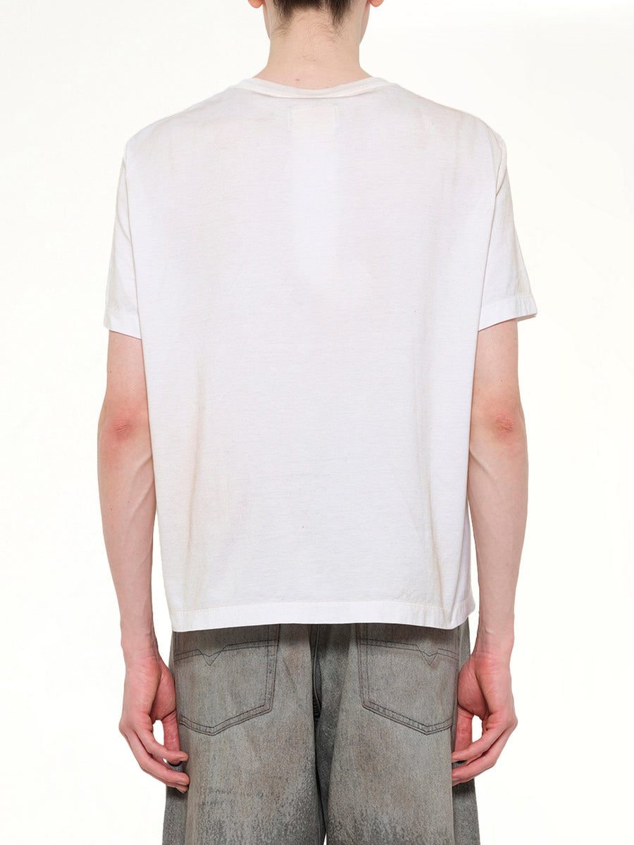 Trompe L’Oeil Embroidery T-Shirt in White