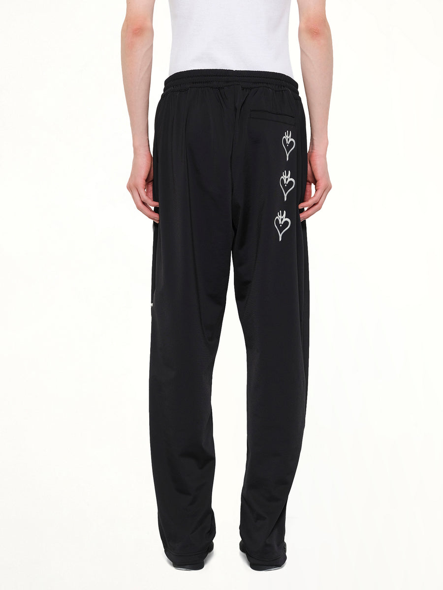 Skull Graphic 3 Stripe Pants in Black