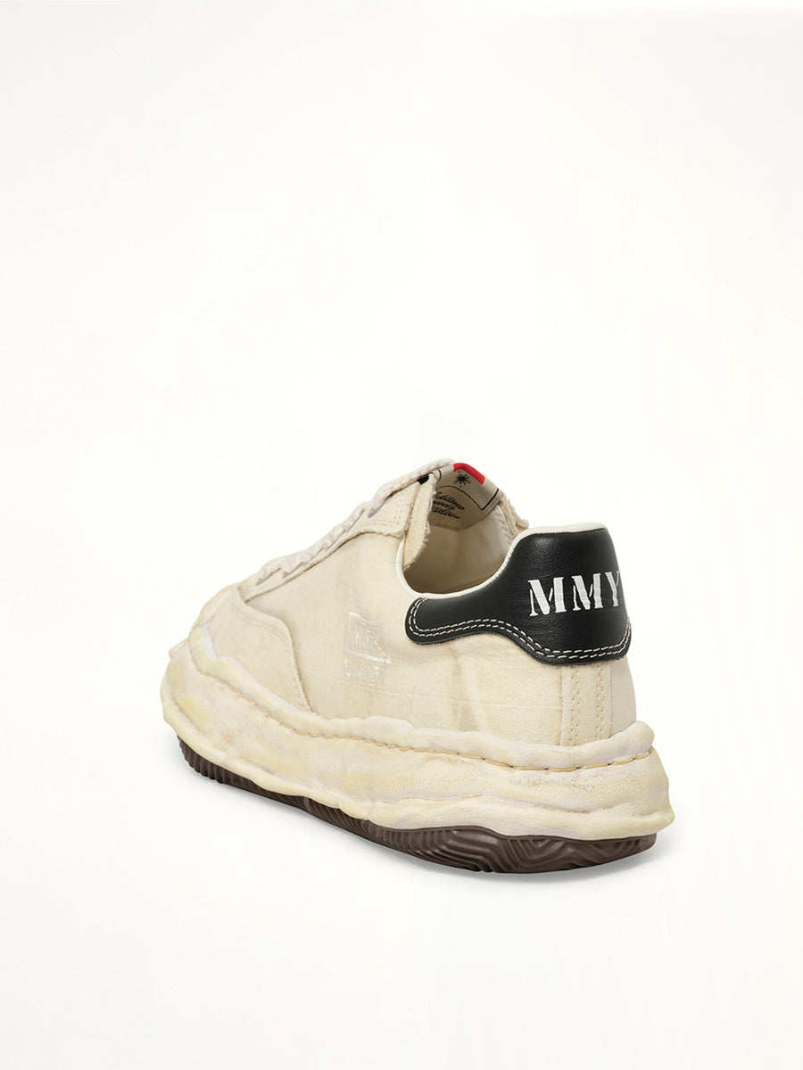 Blakey Bleached Canvas Low Top Sneakers in White