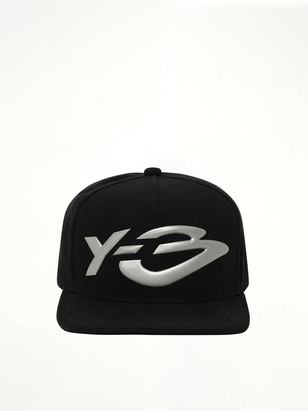 Y-3 Big Liquid Logo Cap in Black