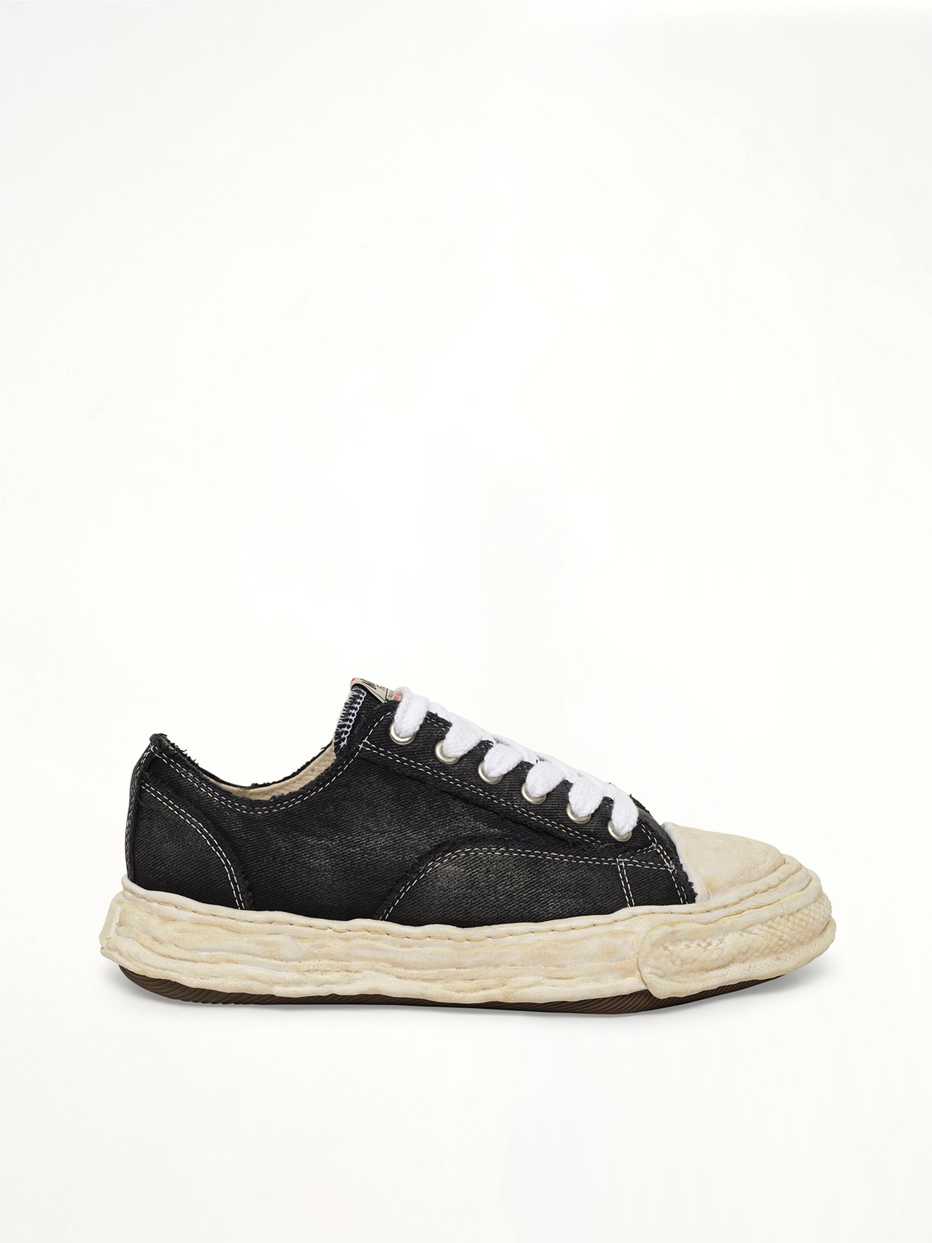 Peterson23 Bleached Canvas Low Top Sneakers in Black