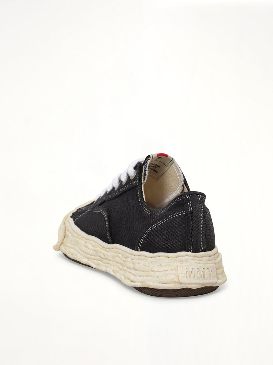 Peterson23 Bleached Canvas Low Top Sneakers in Black