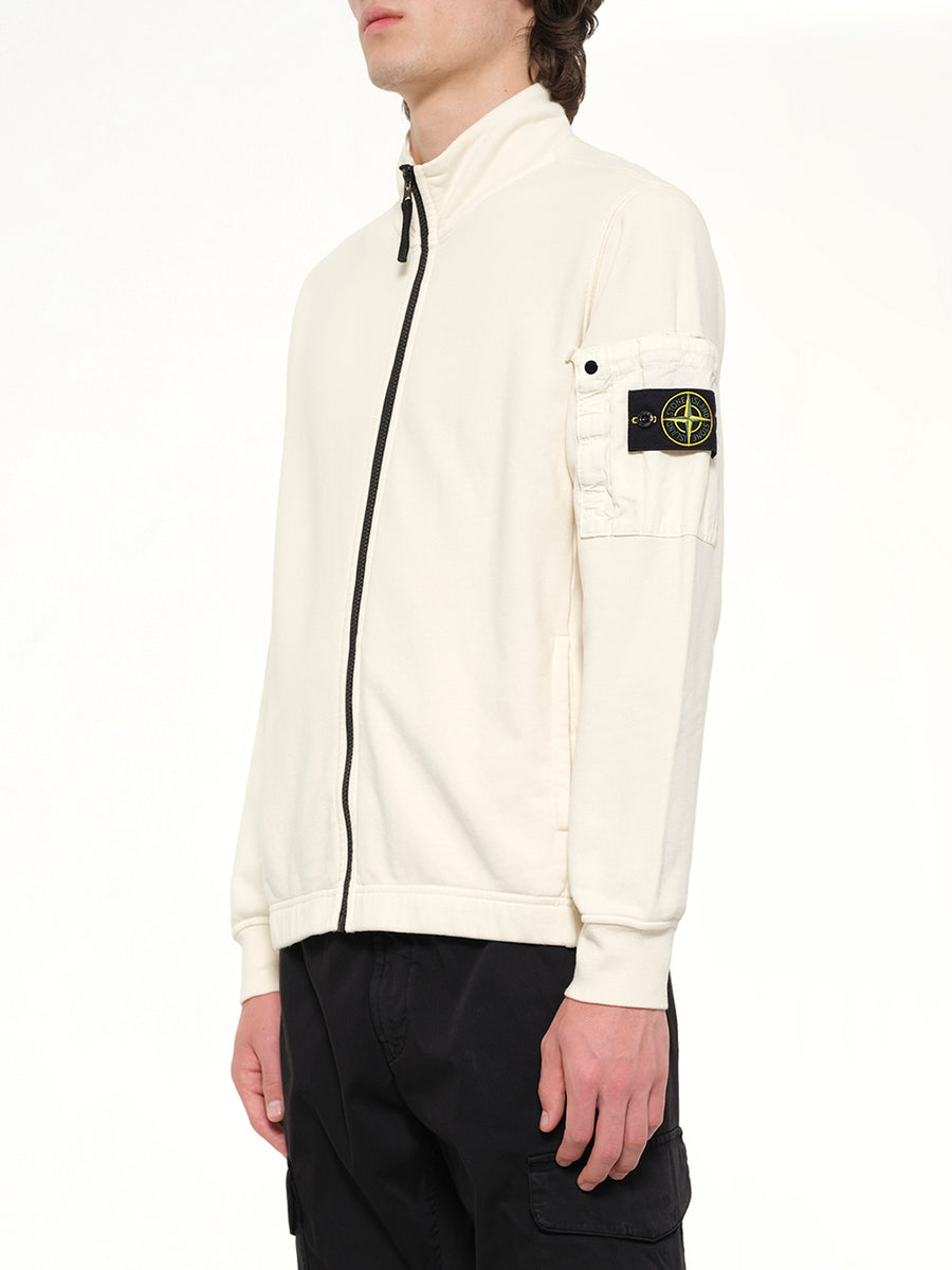 6100018 Zip Up Cardigan in Ivory