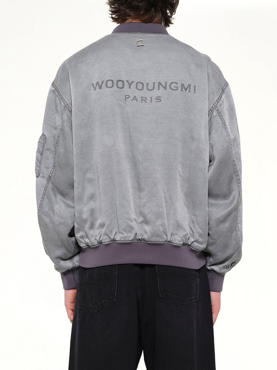 Cupro Bomber Jacket in Grey