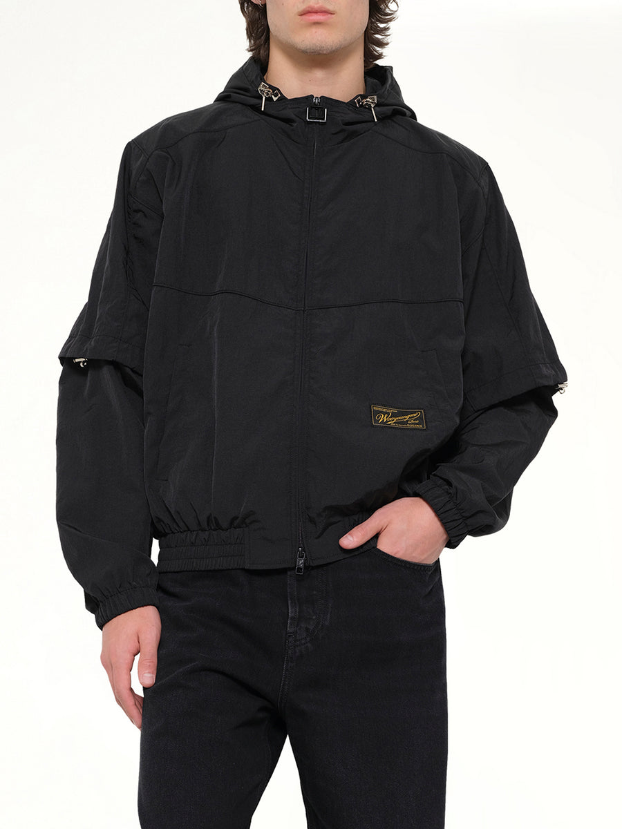Detachable Sleeve Windbreaker in Black