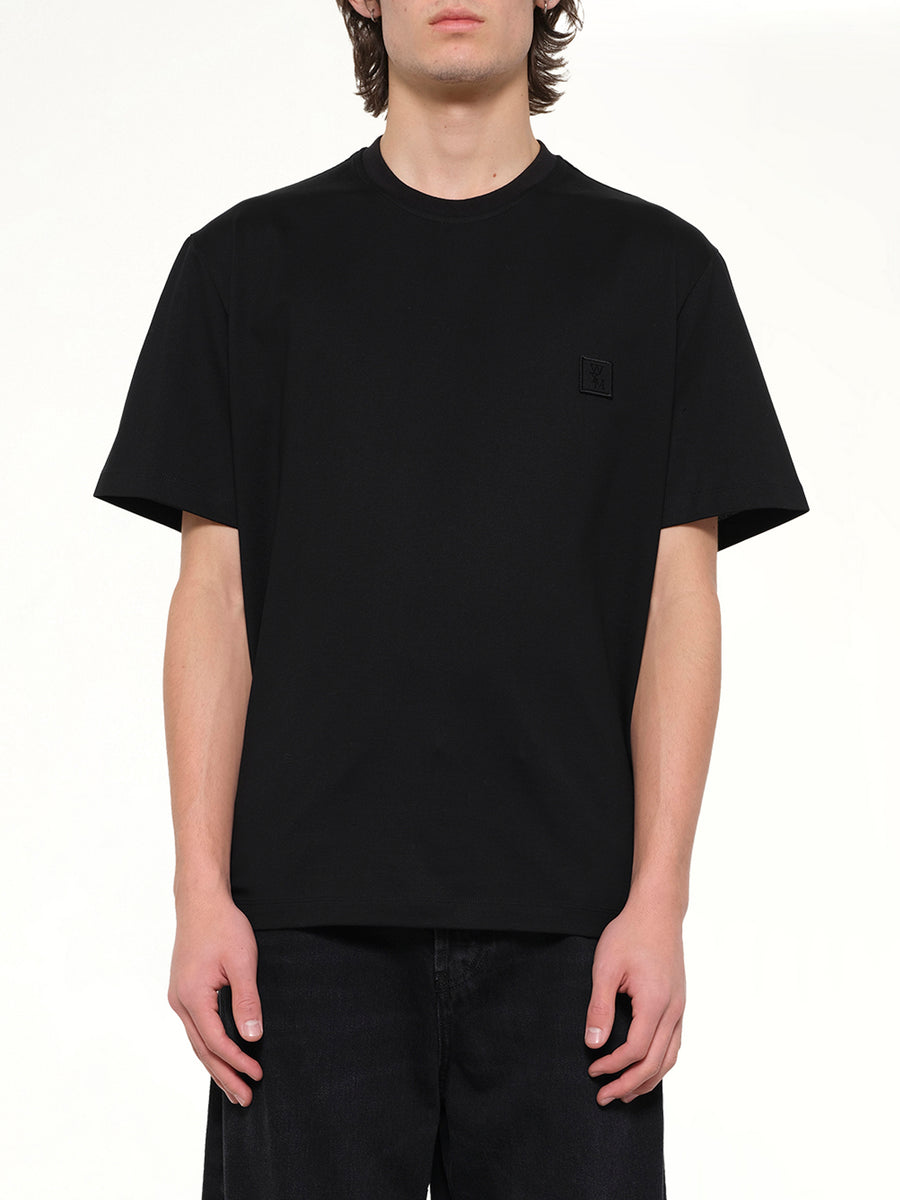 Flower Back Print T-Shirt in Black