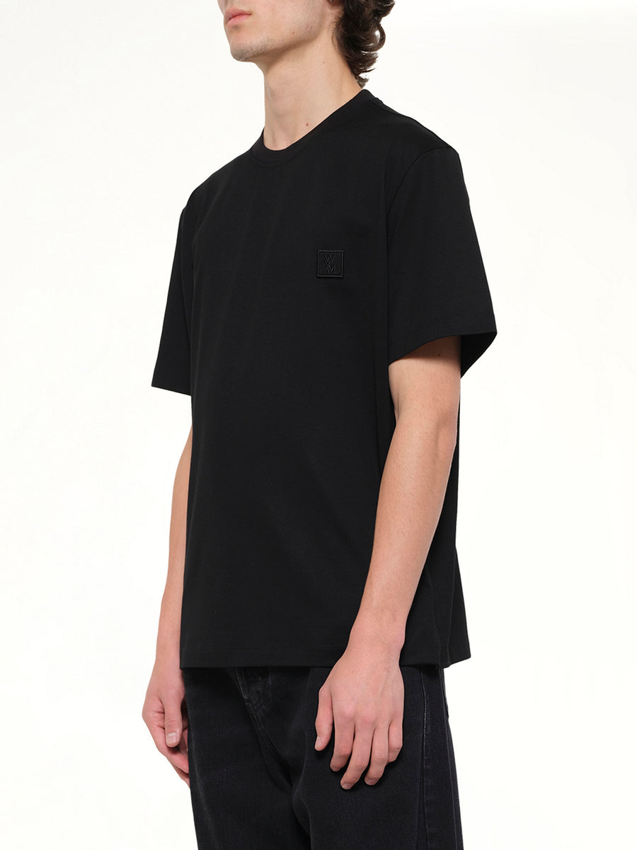 Flower Back Print T-Shirt in Black