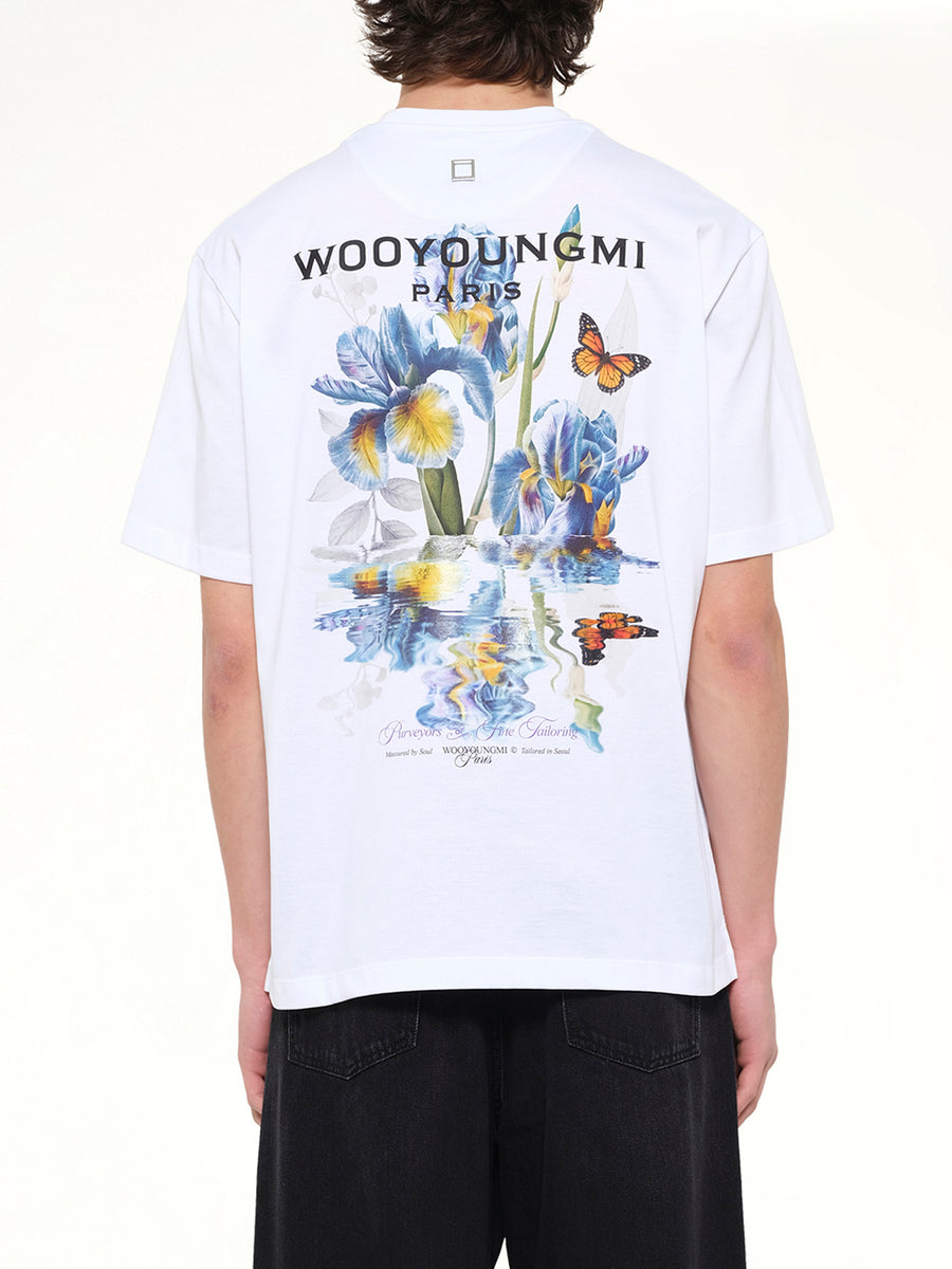 Flower Back Print T-Shirt in White