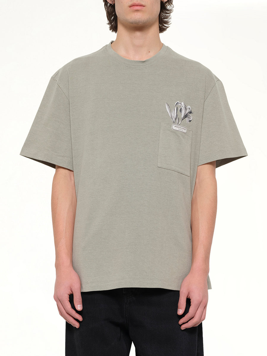 Flower Print T-Shirt in Khaki
