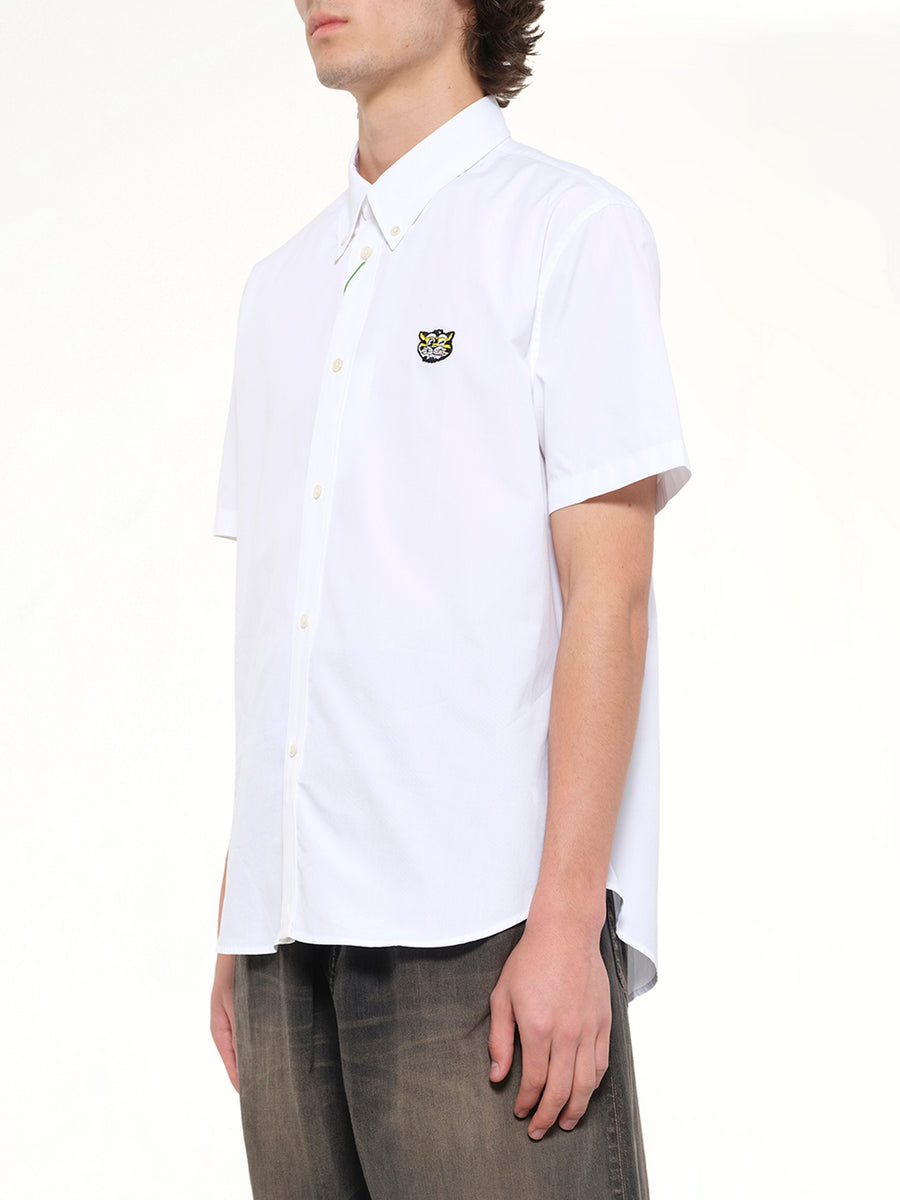 Kenzo Wild Tiger Crest Short Sleeve Shirt in White