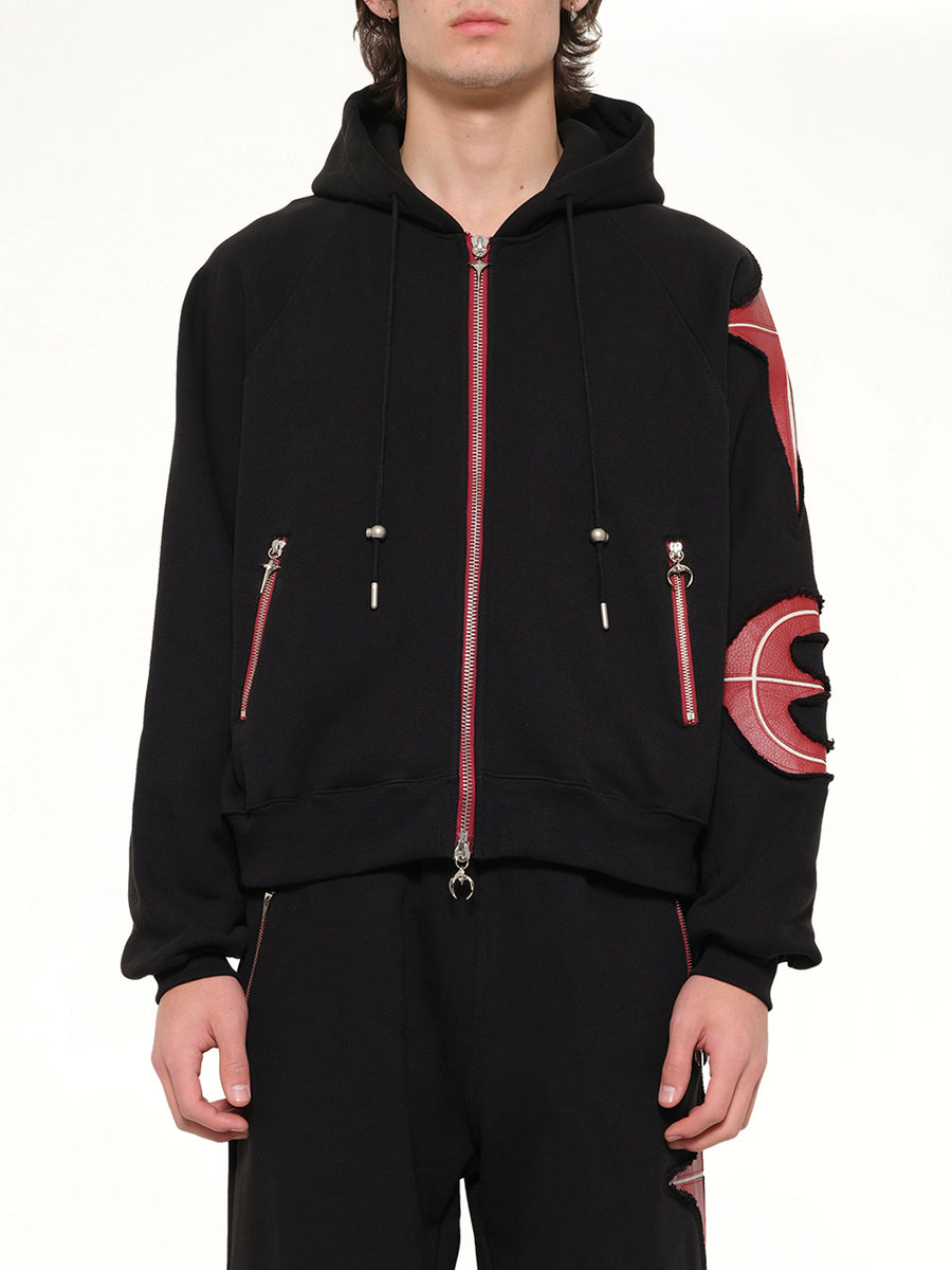 New Rock Zip-Up Hoodie in Black