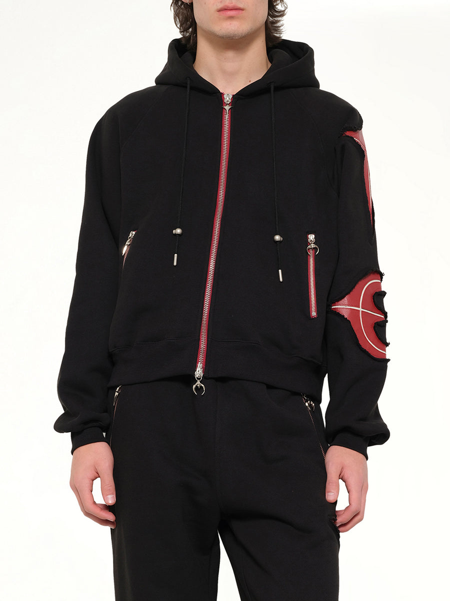 New Rock Zip-Up Hoodie in Black