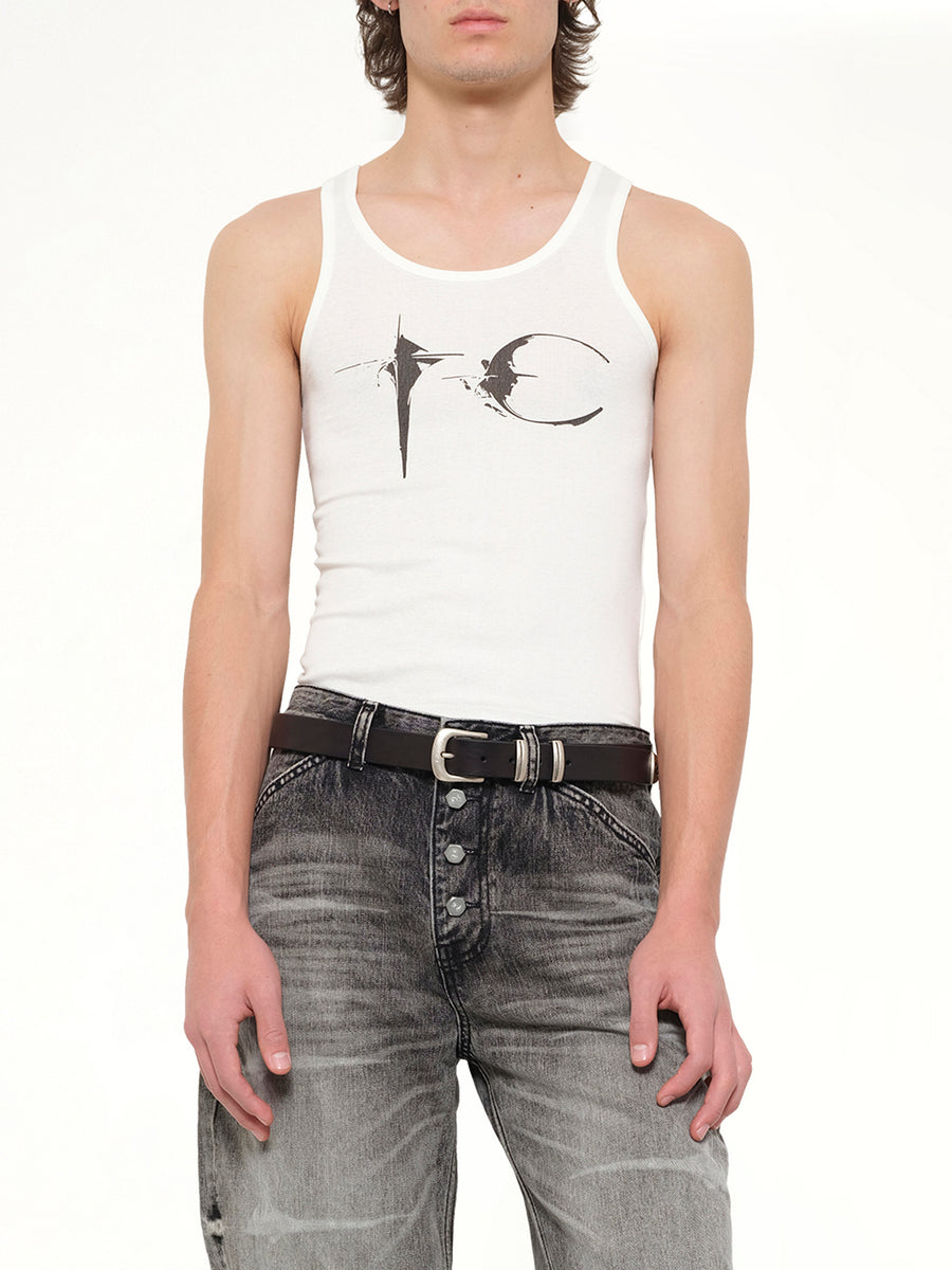 TC Not Easy Tank Top in White