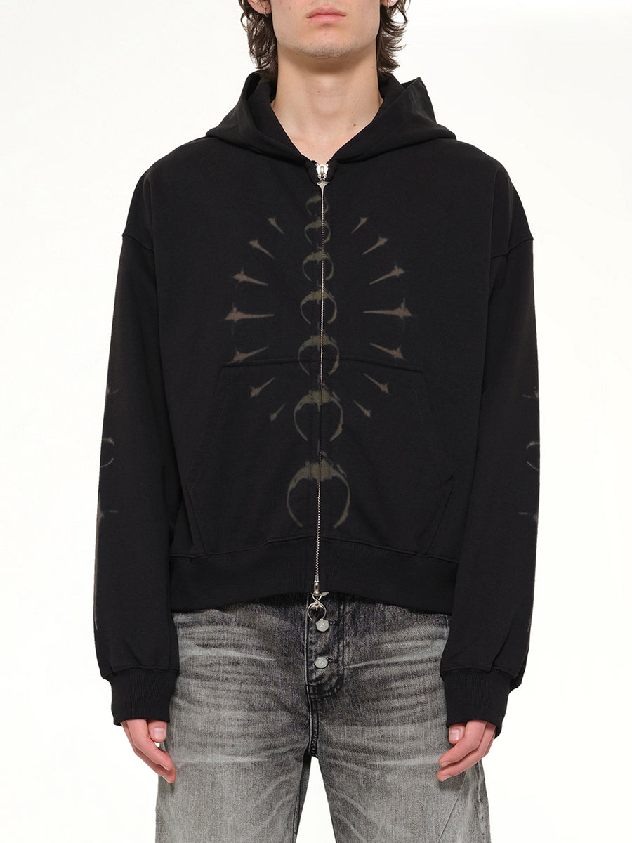 TC Ribcage Zip-Up Hoodie in Black