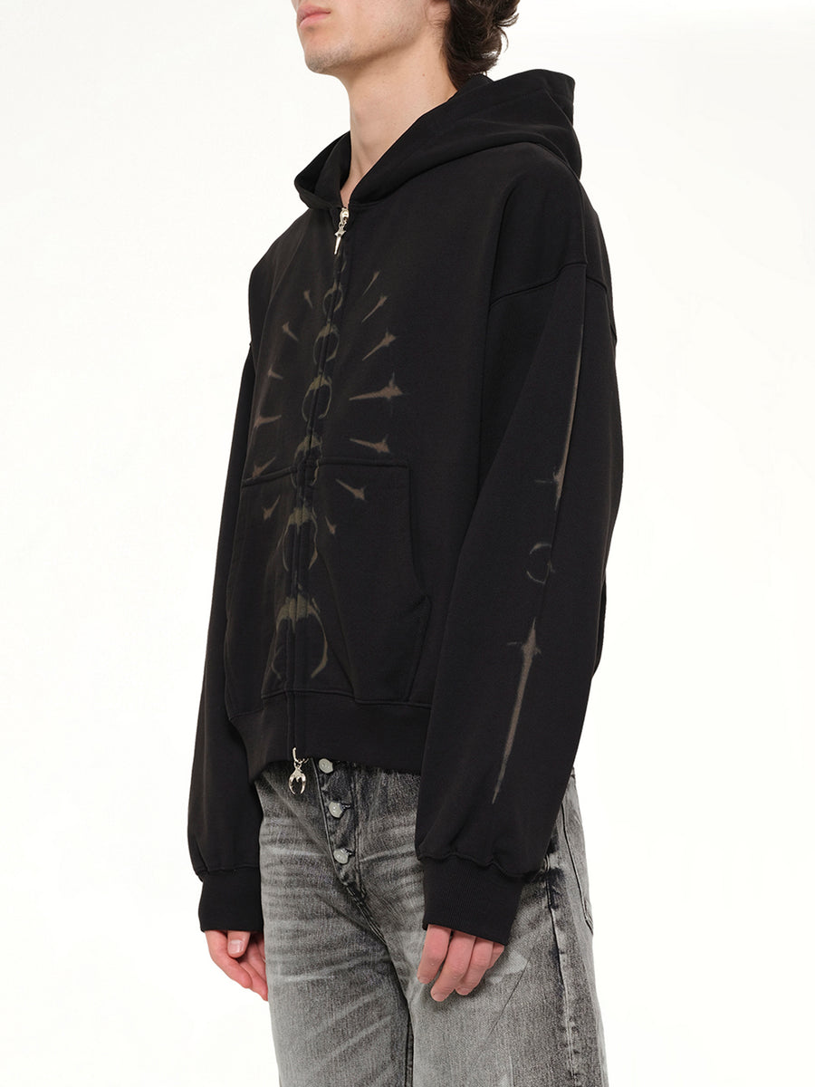 TC Ribcage Zip-Up Hoodie in Black