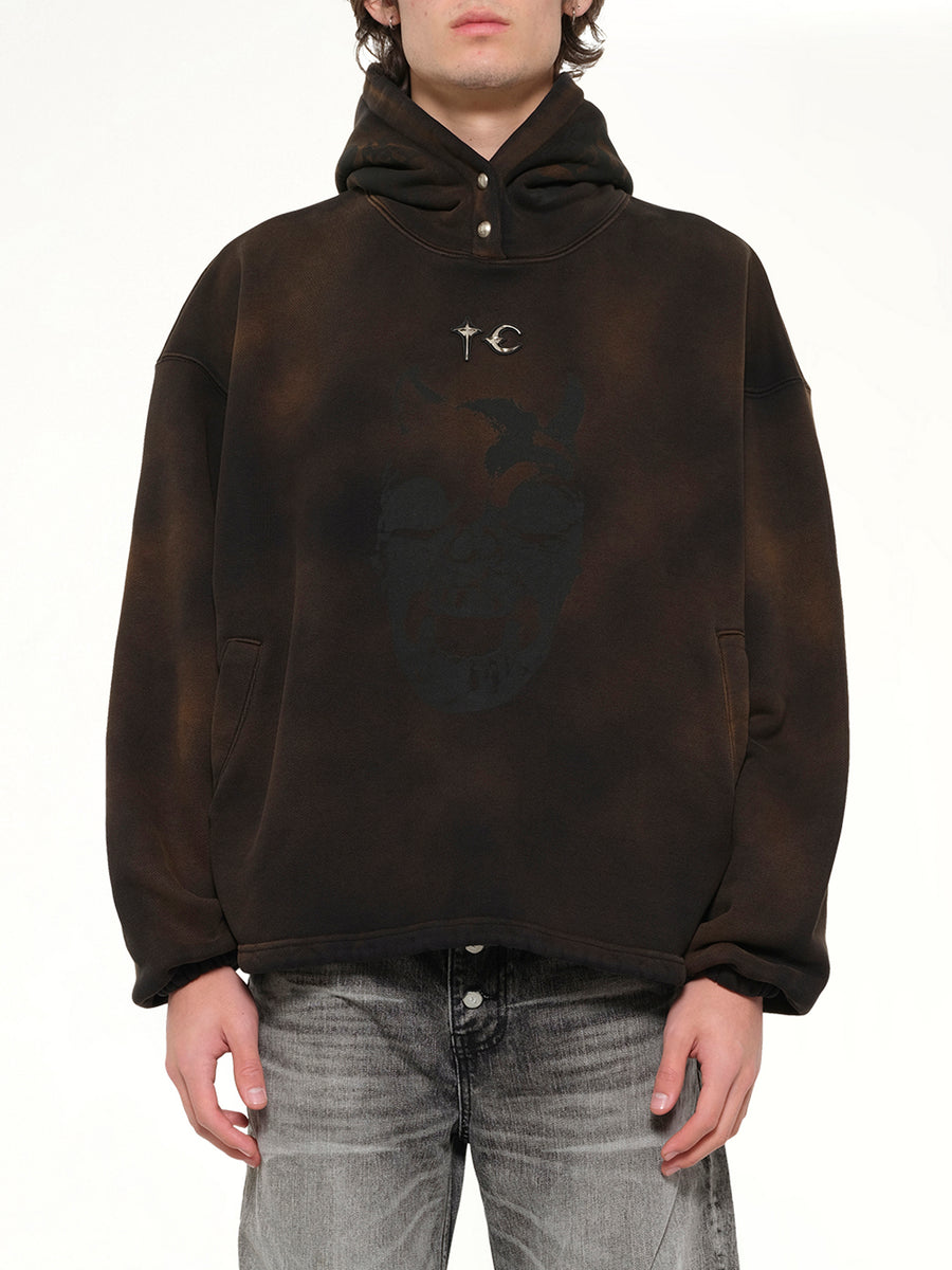 TC Riding Skull Hoodie in Brown