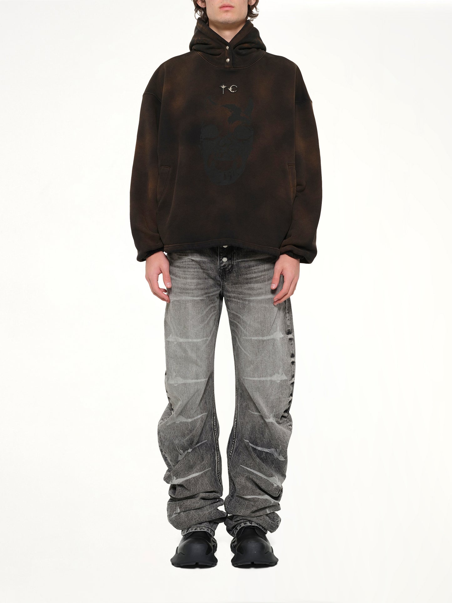 TC Riding Skull Hoodie in Brown