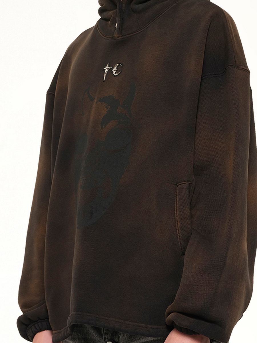 TC Riding Skull Hoodie in Brown