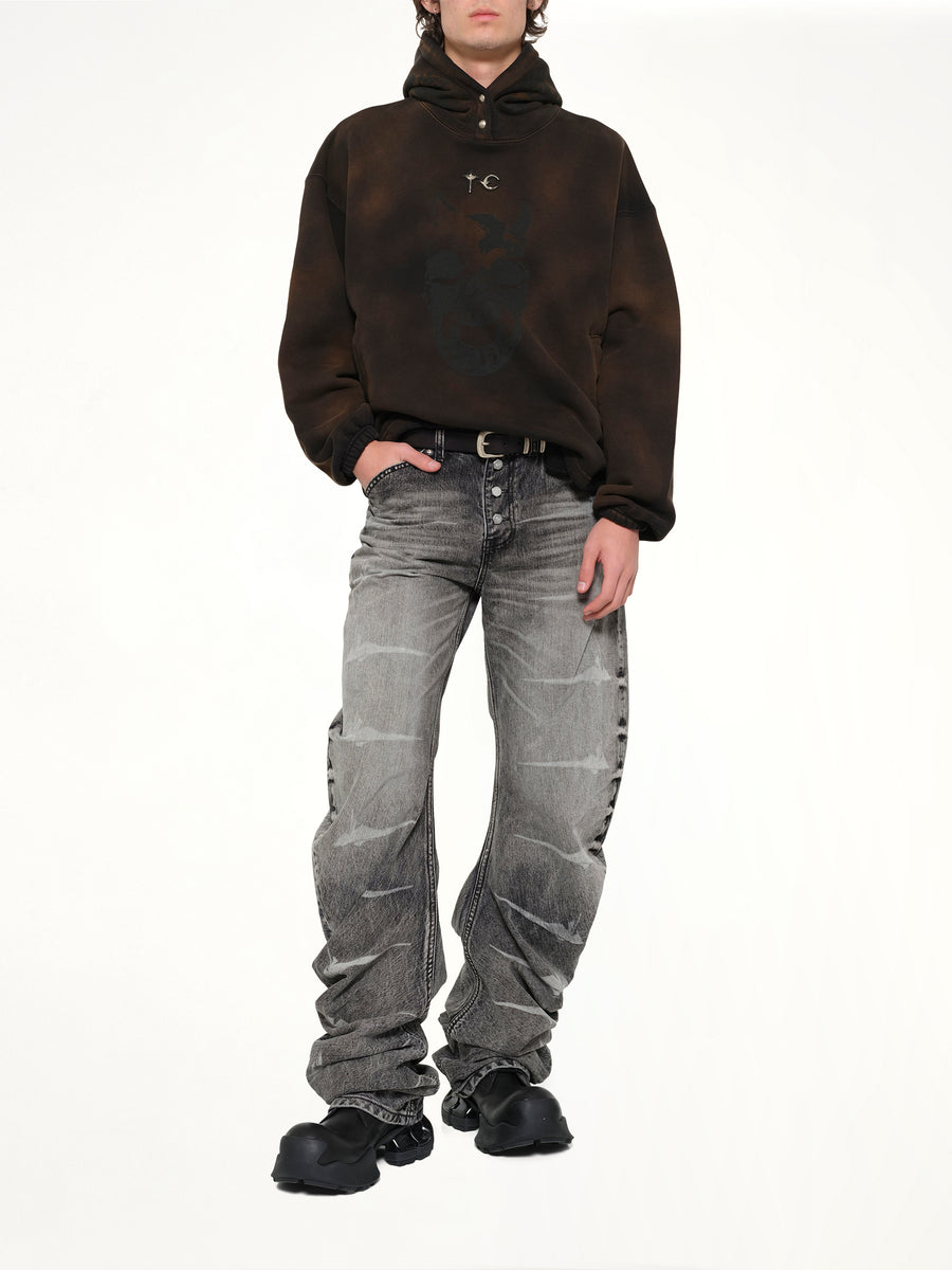 TC Riding Skull Hoodie in Brown