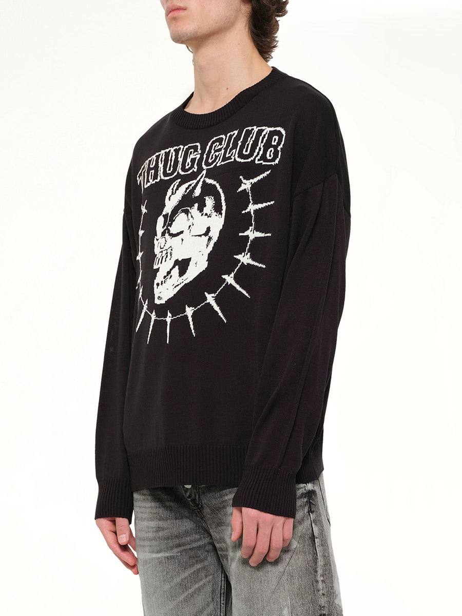 TC Riding Skull Knit Sweater in Black
