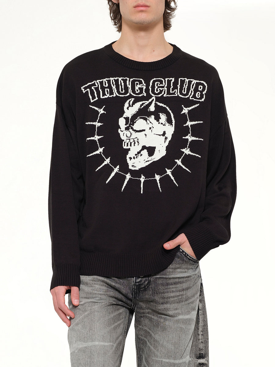 TC Riding Skull Knit Sweater in Black