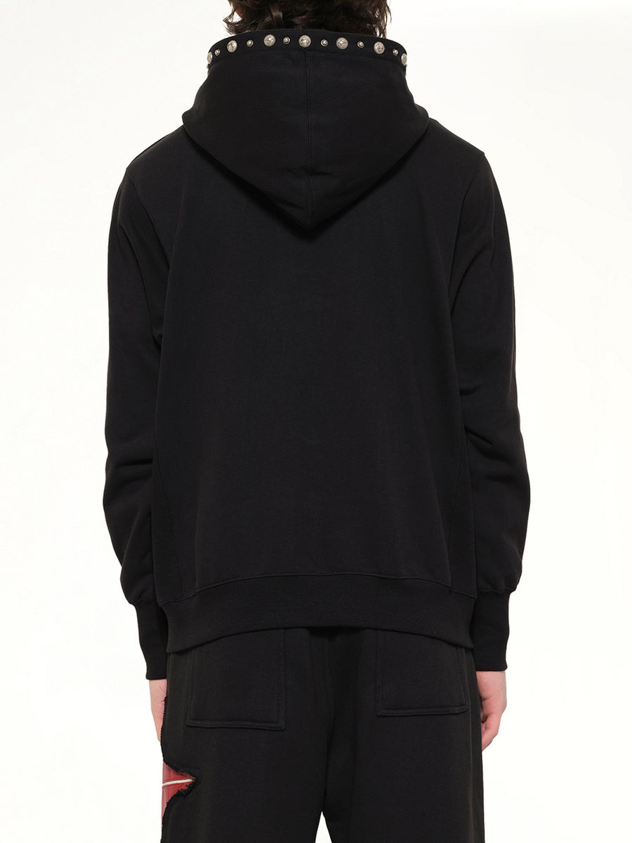 TC Studded Line Zip-Up Hoodie in Black