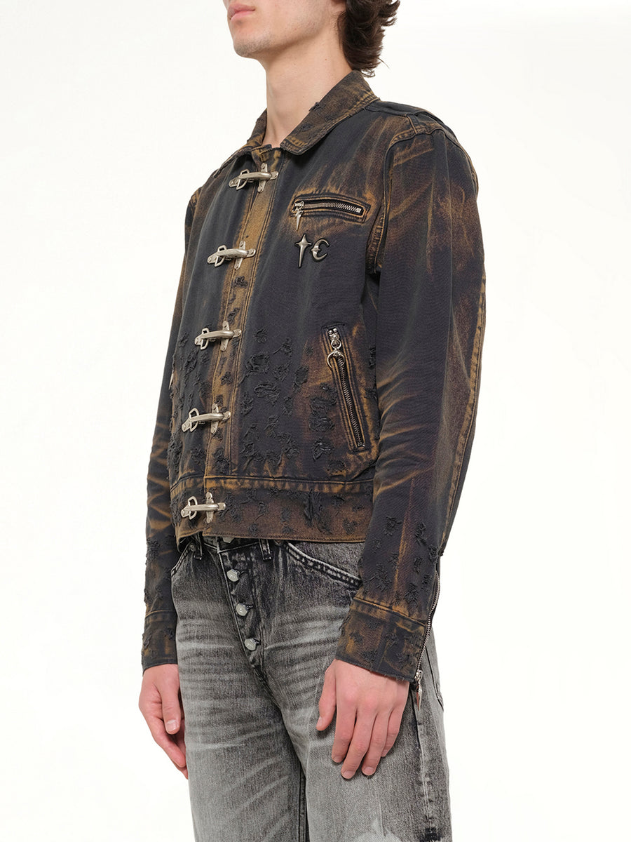 TC Two Tone Washed Jacket in Rust Black
