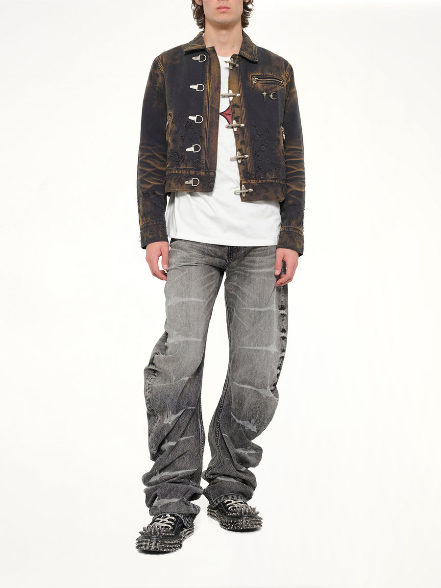 TC Two Tone Washed Jacket in Rust Black