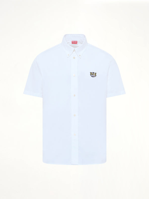 Kenzo Wild Tiger Crest Short Sleeve Shirt in White