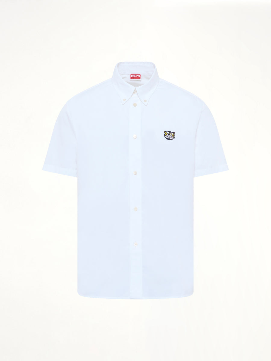 Kenzo Wild Tiger Crest Short Sleeve Shirt in White