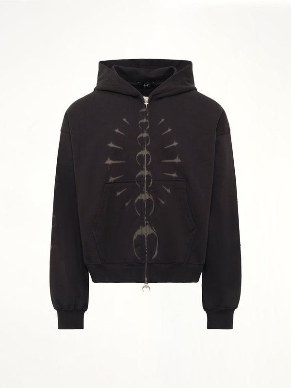 TC Ribcage Zip-Up Hoodie in Black