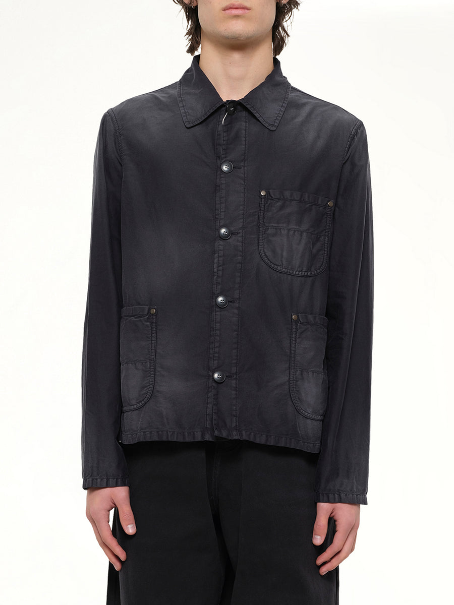 Brushed Moleskin Jacket in Black