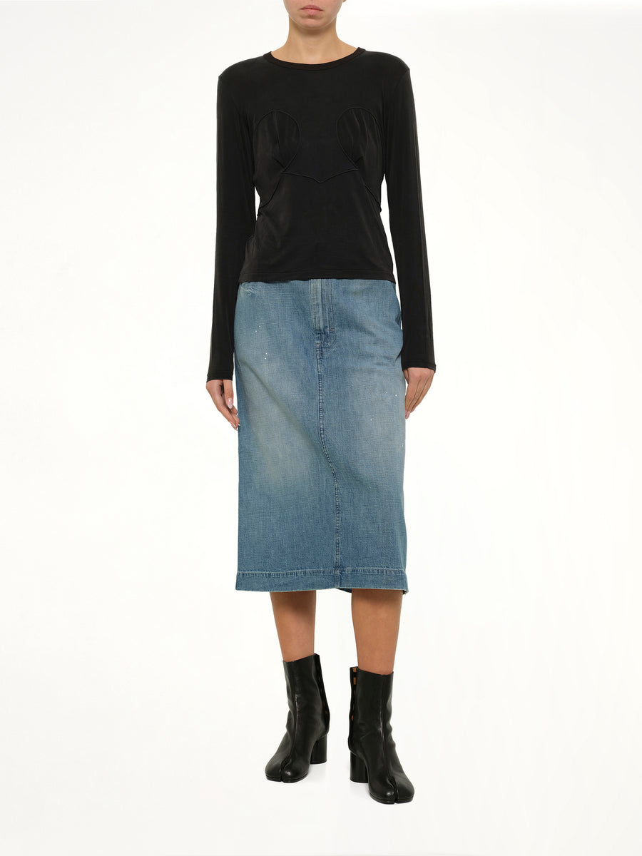 Denim Skirt in Medium Blue Vintage