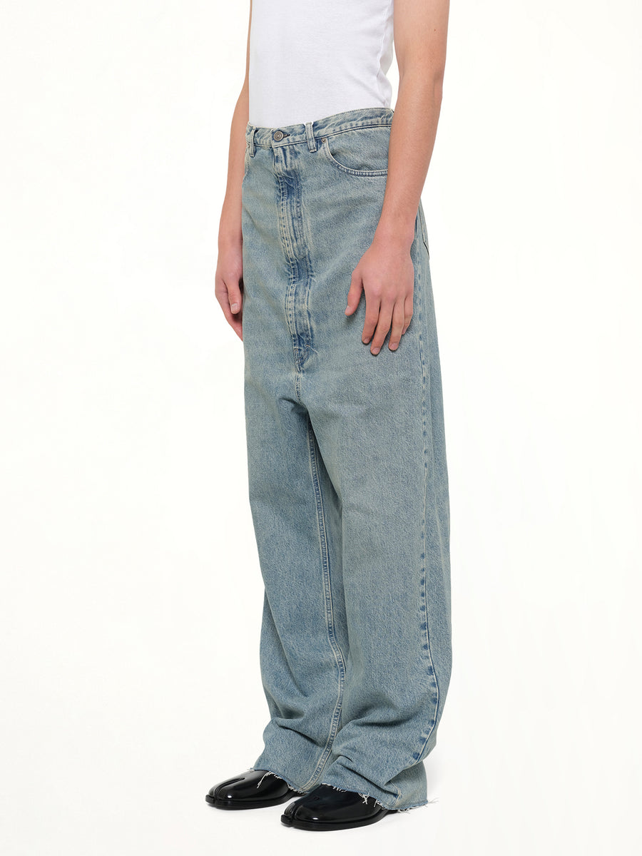 Dropped Crotch Jeans in Ice Blue