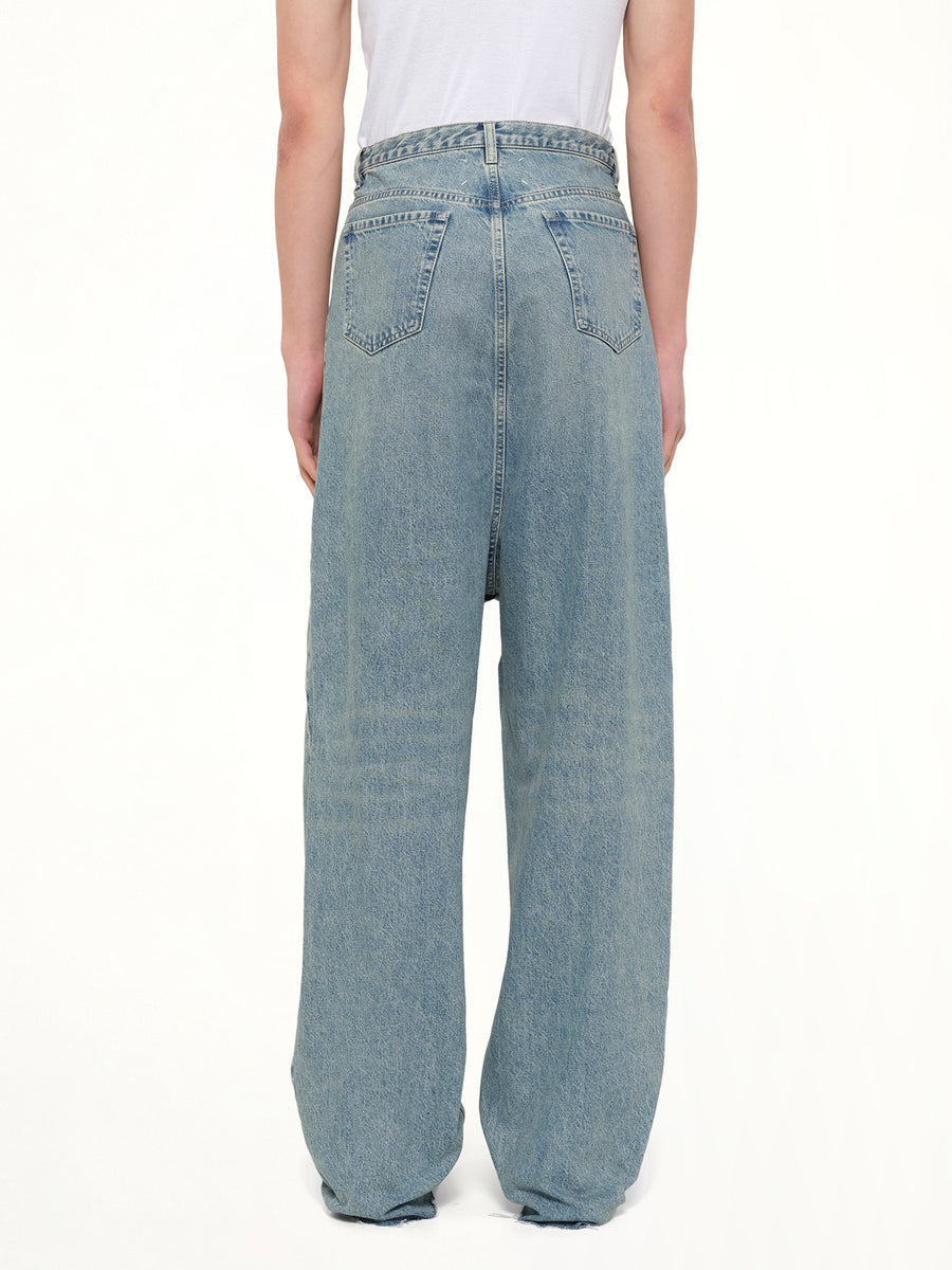 Dropped Crotch Jeans in Ice Blue