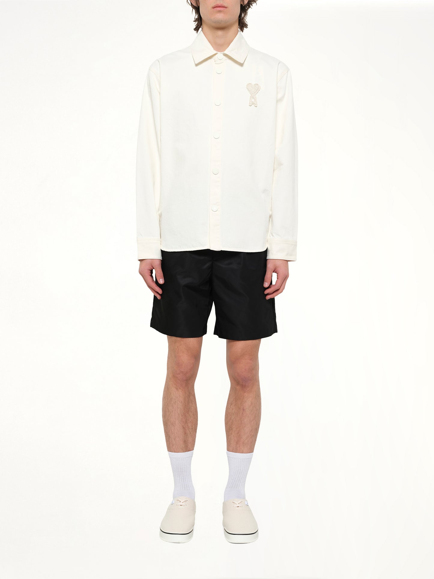 Knitted ADC Overshirt in Off White