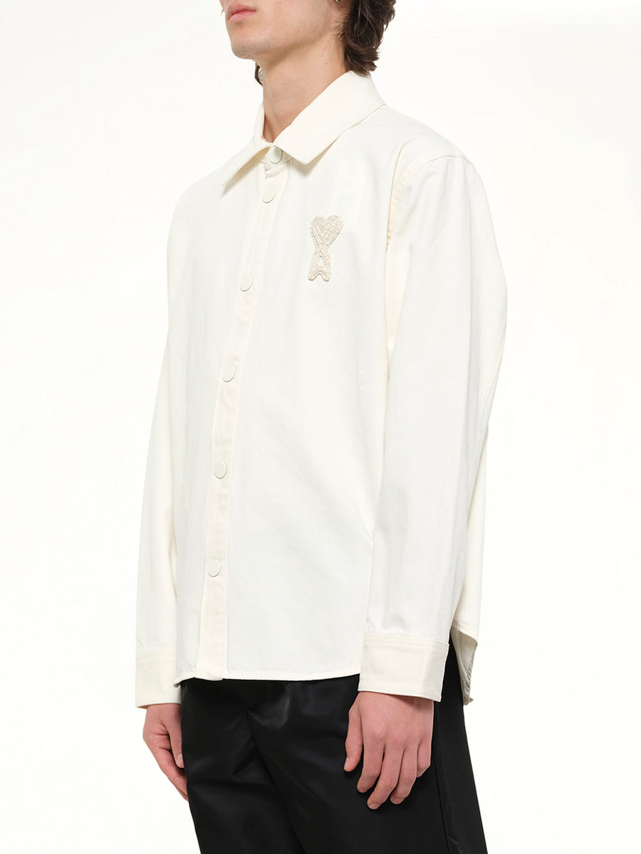 Knitted ADC Overshirt in Off White