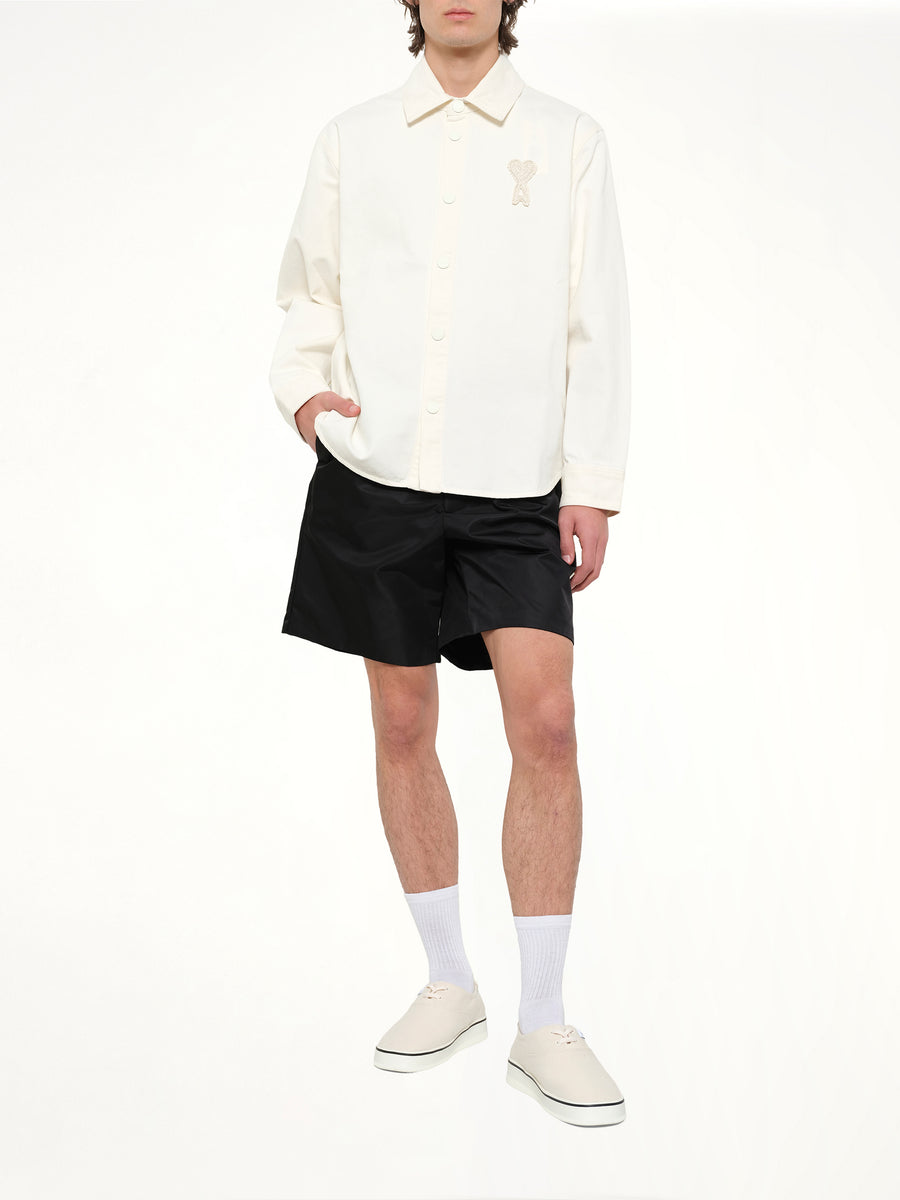 Knitted ADC Overshirt in Off White