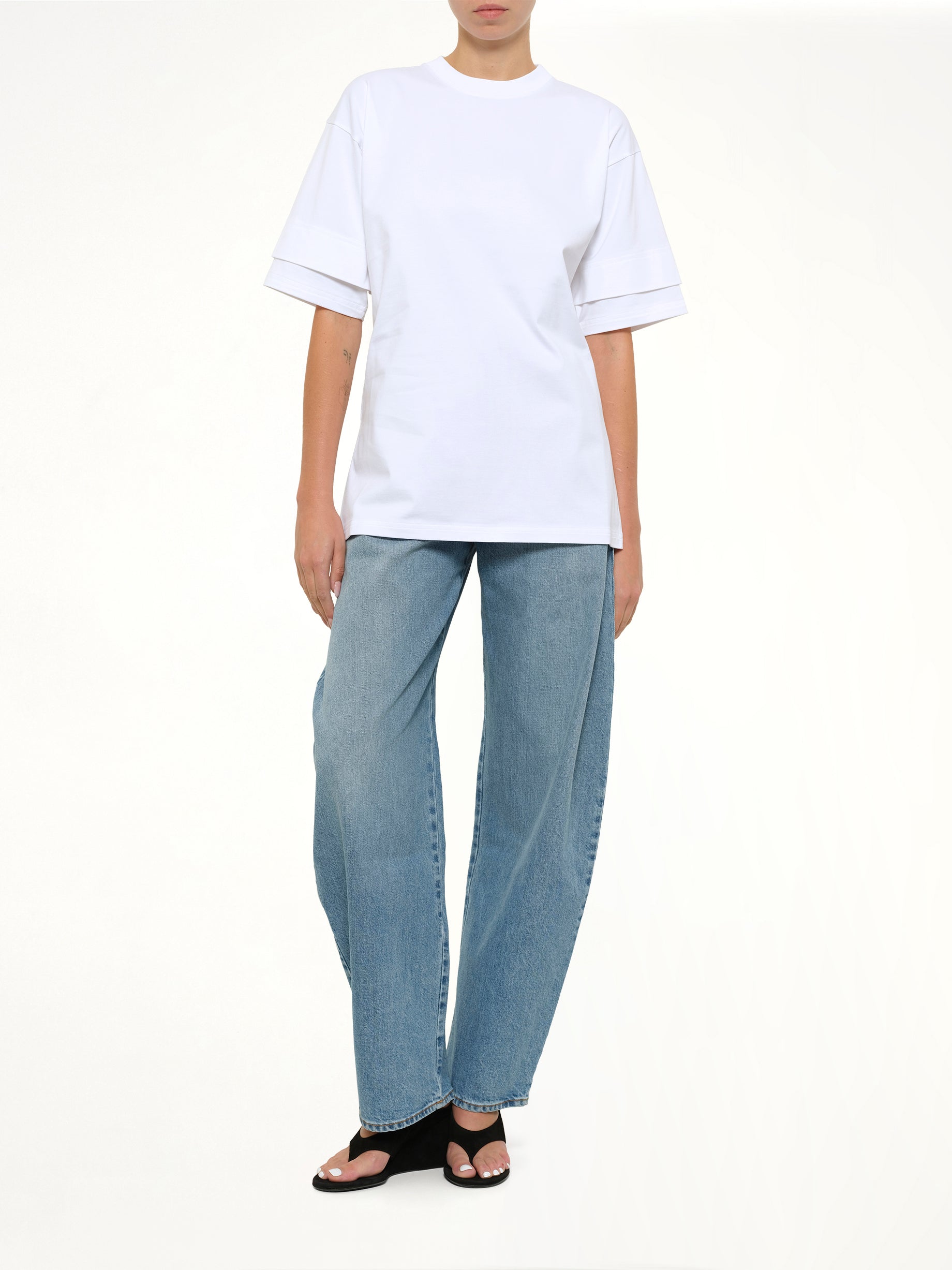 白色叠层T恤